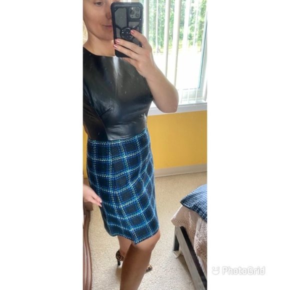 Shoshanna Everett Plaid combo Marlee dress - Picture 7 of 16